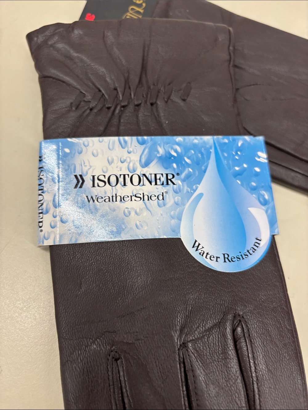 NWT Isotoner Women's Dark Brown Leather Gloves 3M - Picture 3 of 4